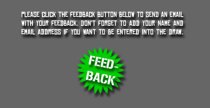 Click here to submit feedback and be entered into the draw